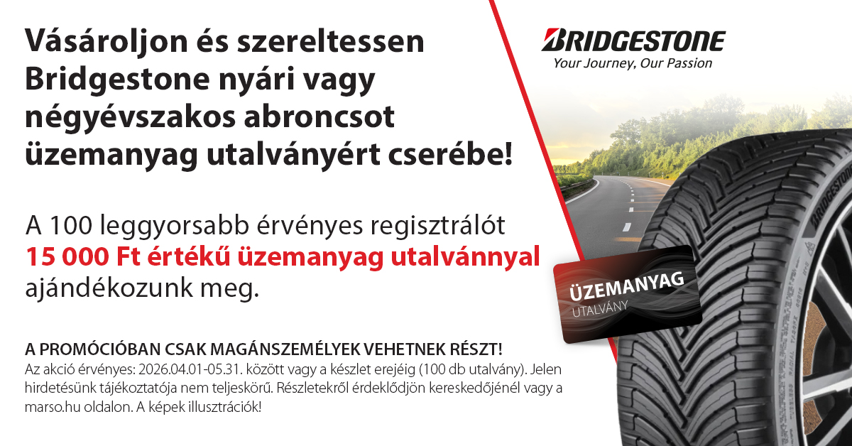 Bridgestone promo ny&aacute;r 2026